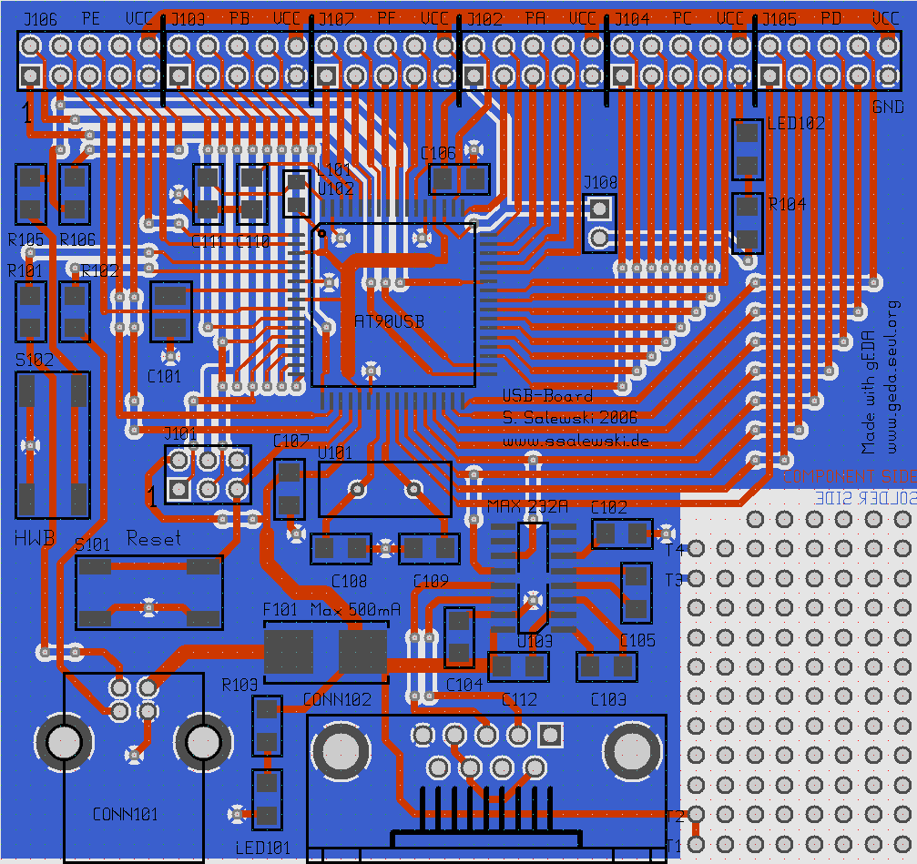 Platine mit AT90USB (PNG)